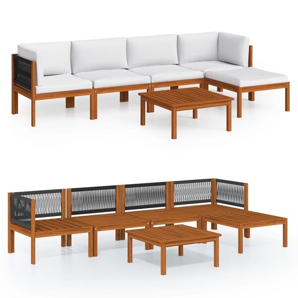 vidaXL Patio Lounge Set Outdoor Sectional Sofa with Cushions Solid Acacia Wood