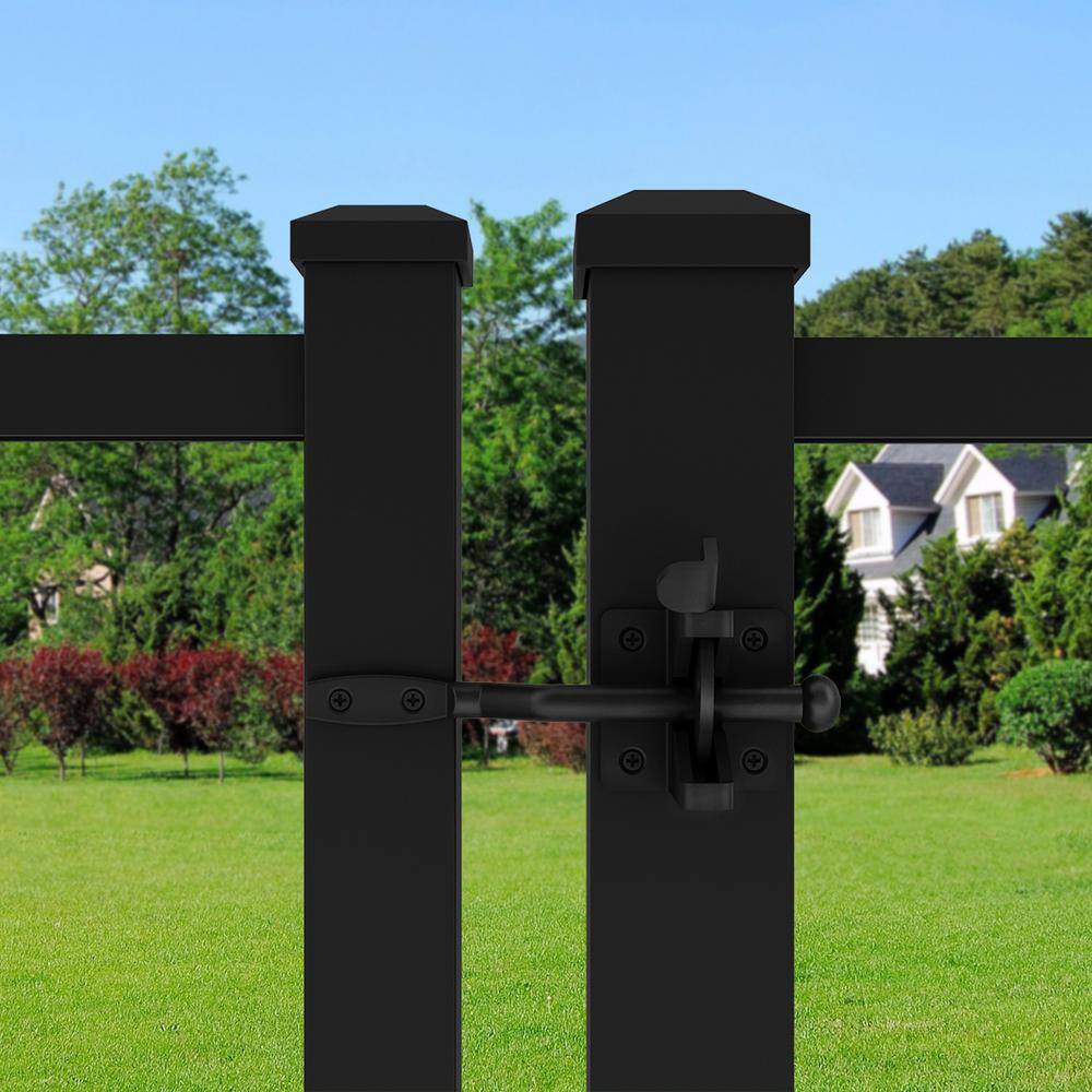 FORGERIGHT Newtown 4 ft. W x 4 ft. H Black Aluminum Pre-Assembled Fence Gate 861920