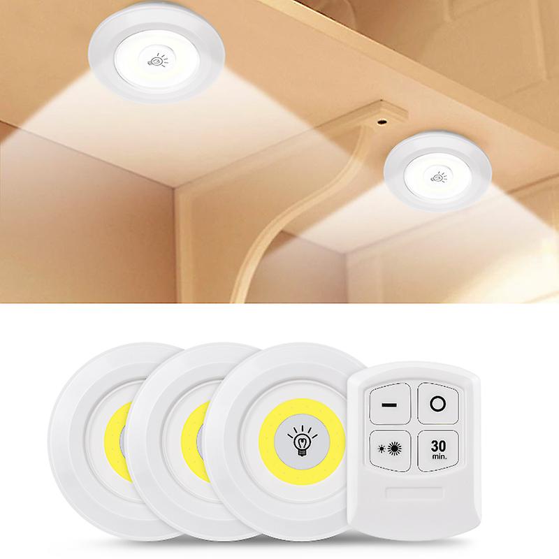 Led Light Cob Under Cabinet Light Night Light Wireless Remote Control Dimmable Wardrobe Lamp 3w Super Bright Closet Lighting