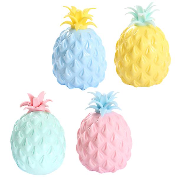 4pcs Pineapple Stress Balls Desk Squeeze Toys Lovely Fidget Toys For Home Office