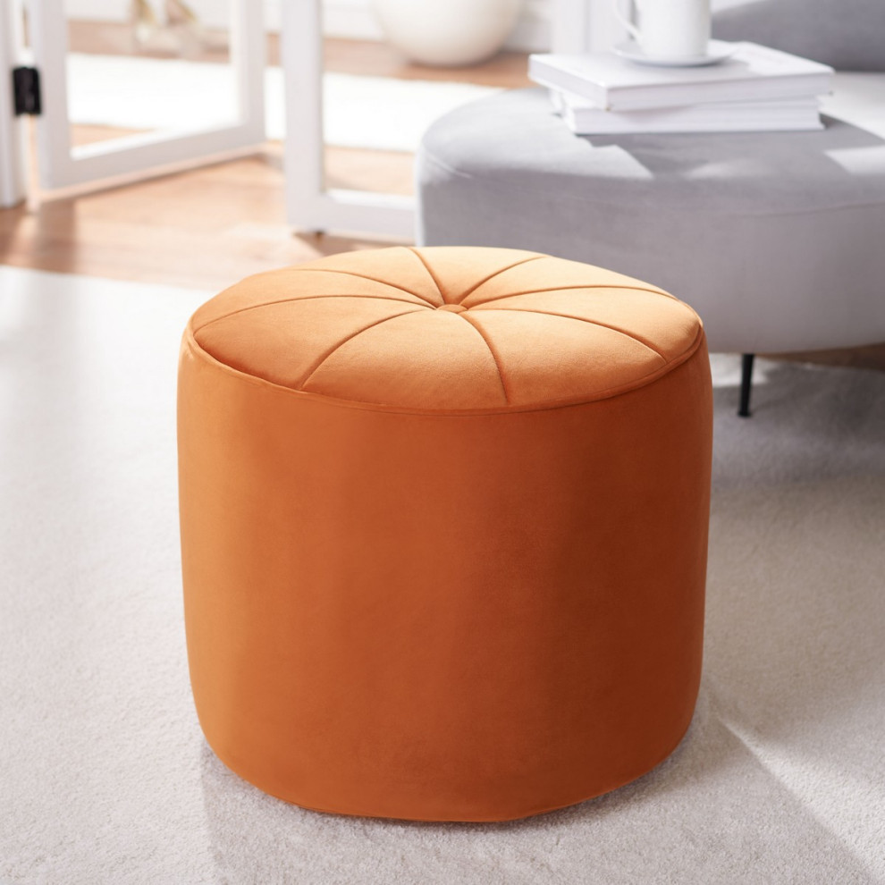 Kia Cylinder Ottoman Orange   Modern   Footstools And Ottomans   by Virgil Stanis Design  Houzz