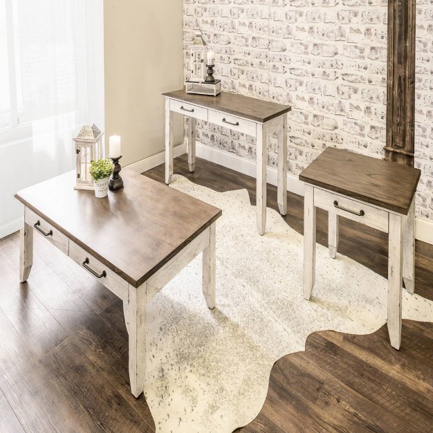 Bear Creek Sofa Table Ivory light Brown Steve Silver Co