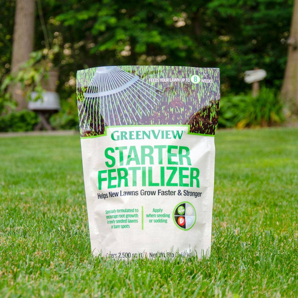 GreenView 8 lbs. 2500 sq. ft. Spring or Fall Lawn Starter Fertilizer 10-18-10 2129863