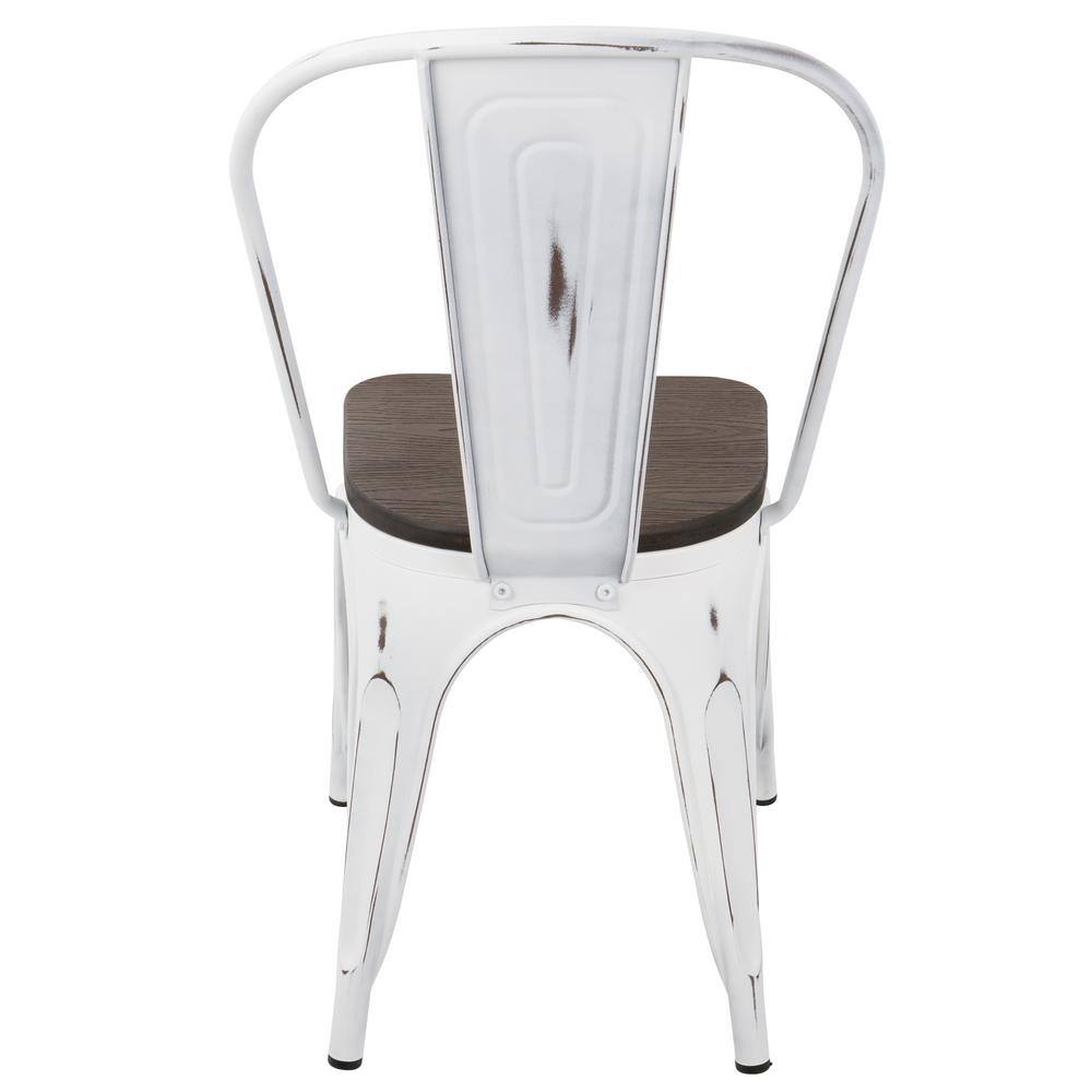 Lumisource Oregon Vintage White and Espresso Dining Chair (Set of 2) DC-OR VW+E2