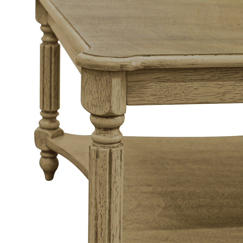 GALANO Marcello 33.1 in. Square Solid Wood Top Coffee Table