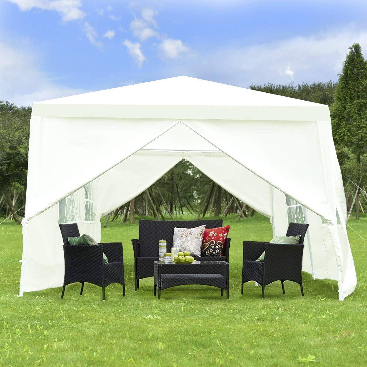 Ktaxon 10'x 20' Party Tent PE Gazebo Wedding Canopy w/6 Sidewalls