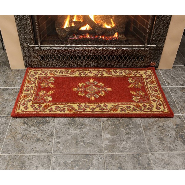 Long Minuteman International Jardin Rectangular Hearth Rug Vermillion Achla Designs