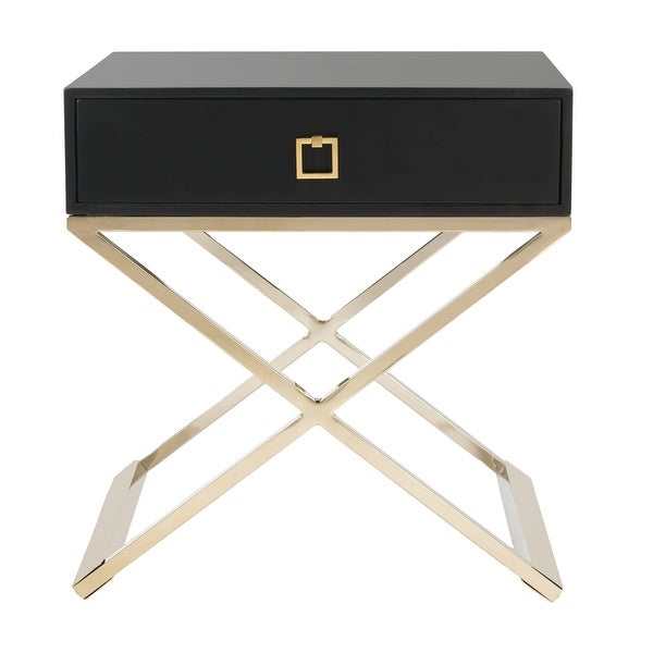 SAFAVIEH Zarina Modern Cross Leg Black End Table/ Night Stand - 24