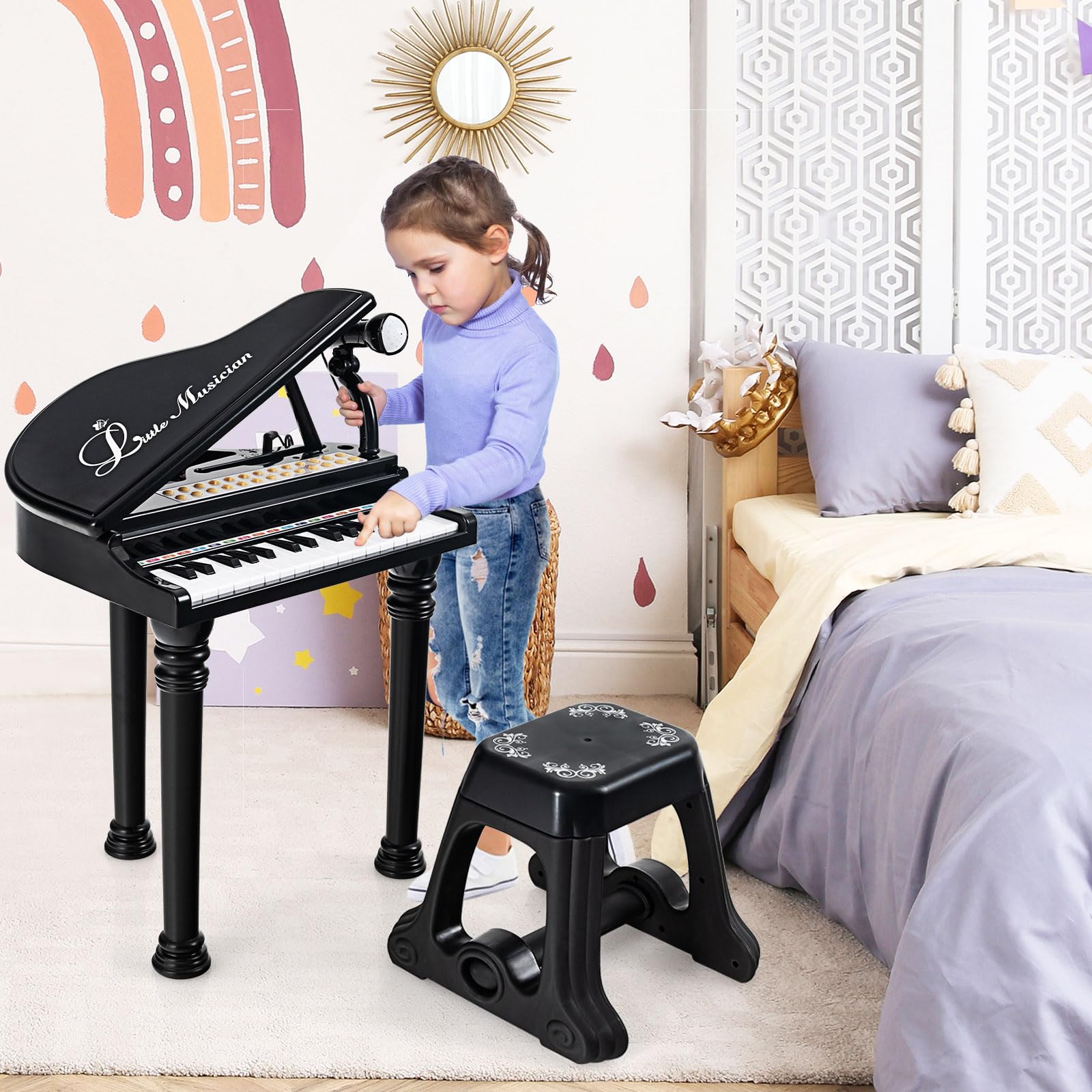 Costzon 31 Keys Kids Piano Keyboard with Stool