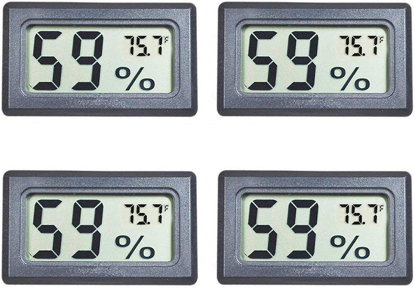 4-pack Mini Digital Electronic Temperature Humidity Meters Gauge Indoor Thermometer Hygrometer Lcd Display Fahrenheit () For Humidors， Greenhouse， Gar