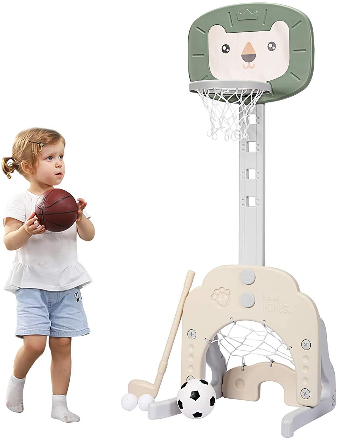 Costzon Kids Basketball Hoop, Toddler Sports Activity Center w/ 5 Adjustable Height Levels