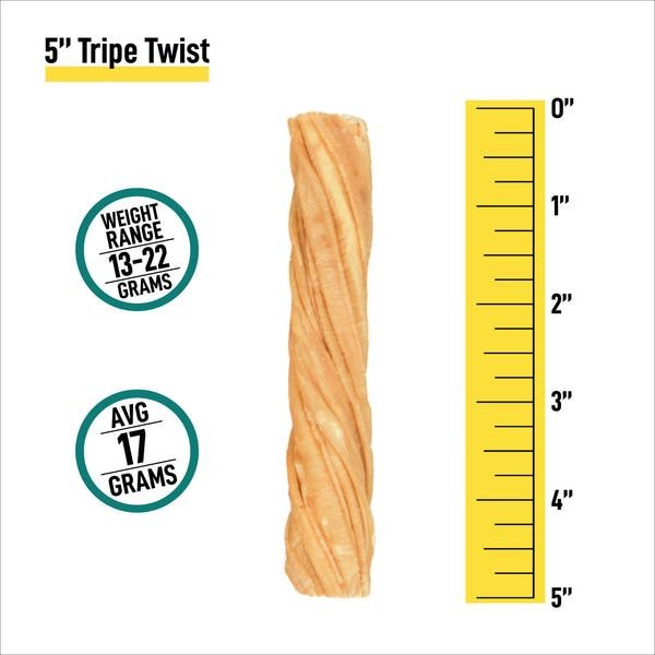 K9warehouse Tripe Twist 5-inch Beef Flavored Dog Chews