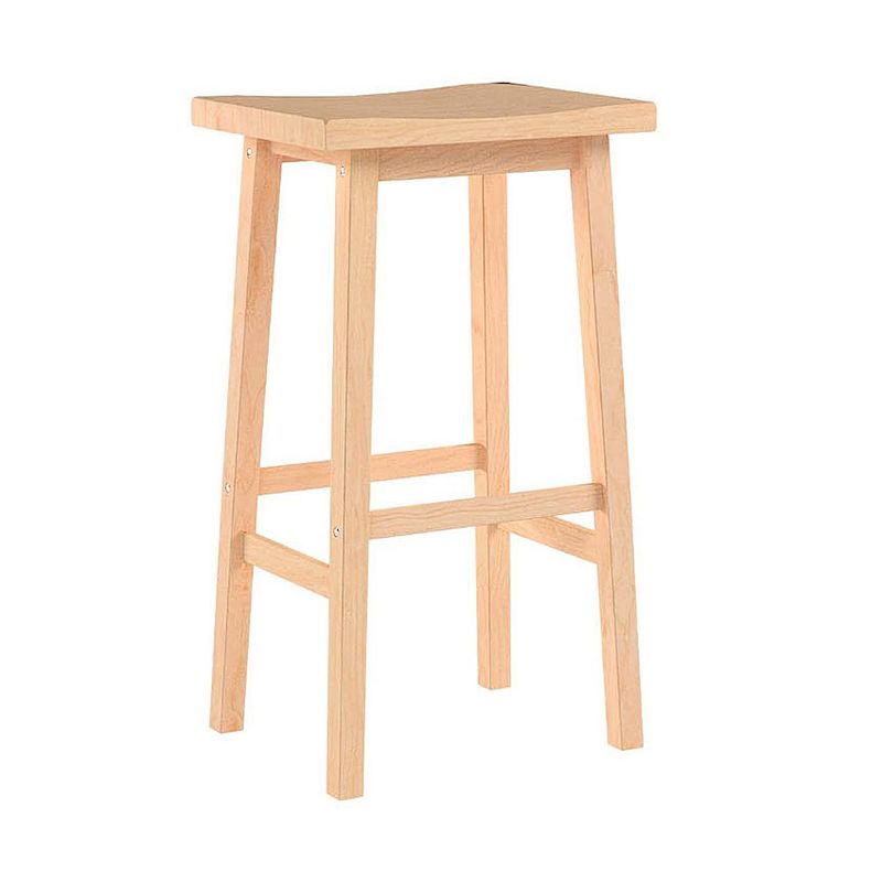 Pj Wood Classic Saddle Seat 29 Tall Kitchen Counter Stools， Natural (2 Pack)