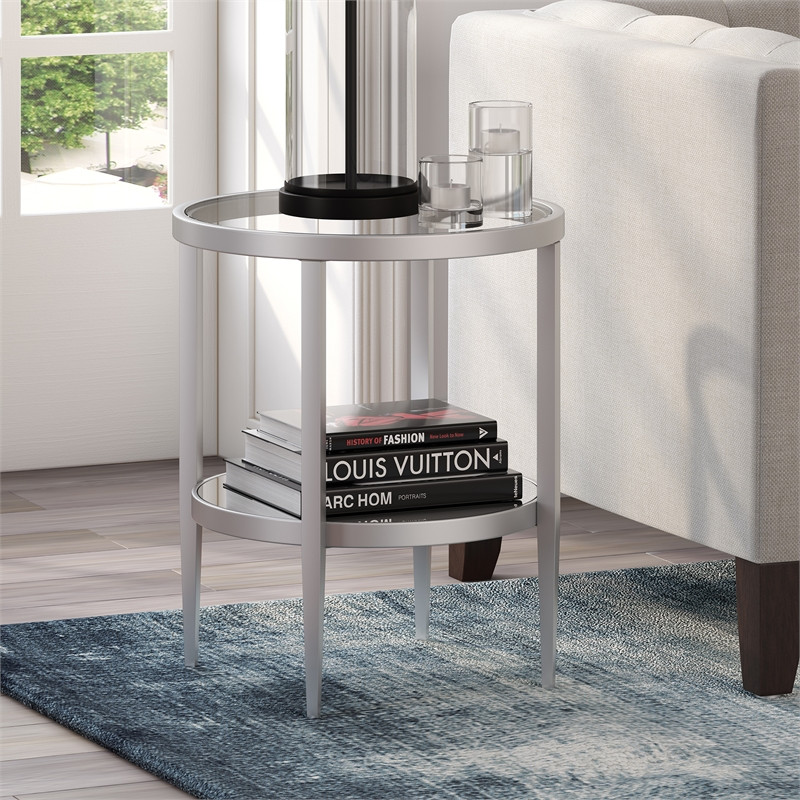 Henn ampHart 20 quotBlackened Bronze Metal/Glass Side Table   Contemporary   Side Tables And End Tables   by Homesquare  Houzz