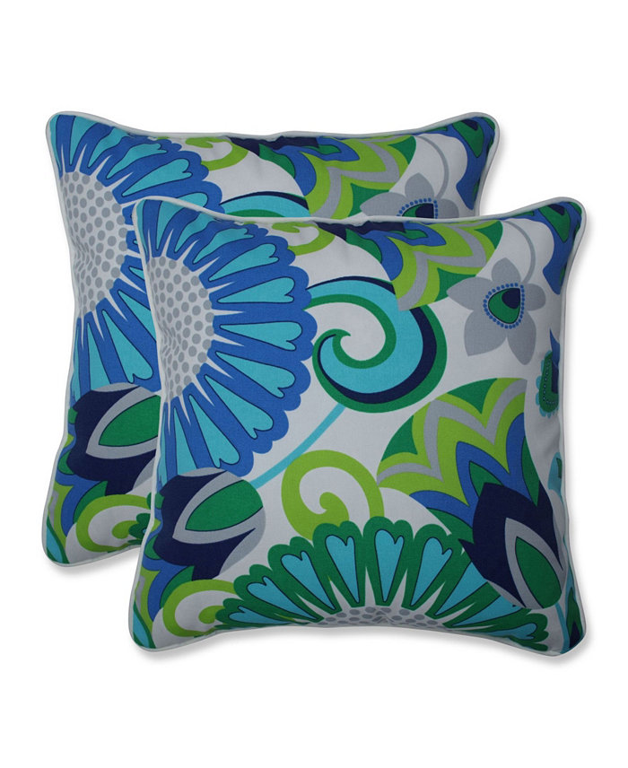 Pillow Perfect Sophia Floral 16 x 16 Outdoor Decorative Pillow 2-Pack