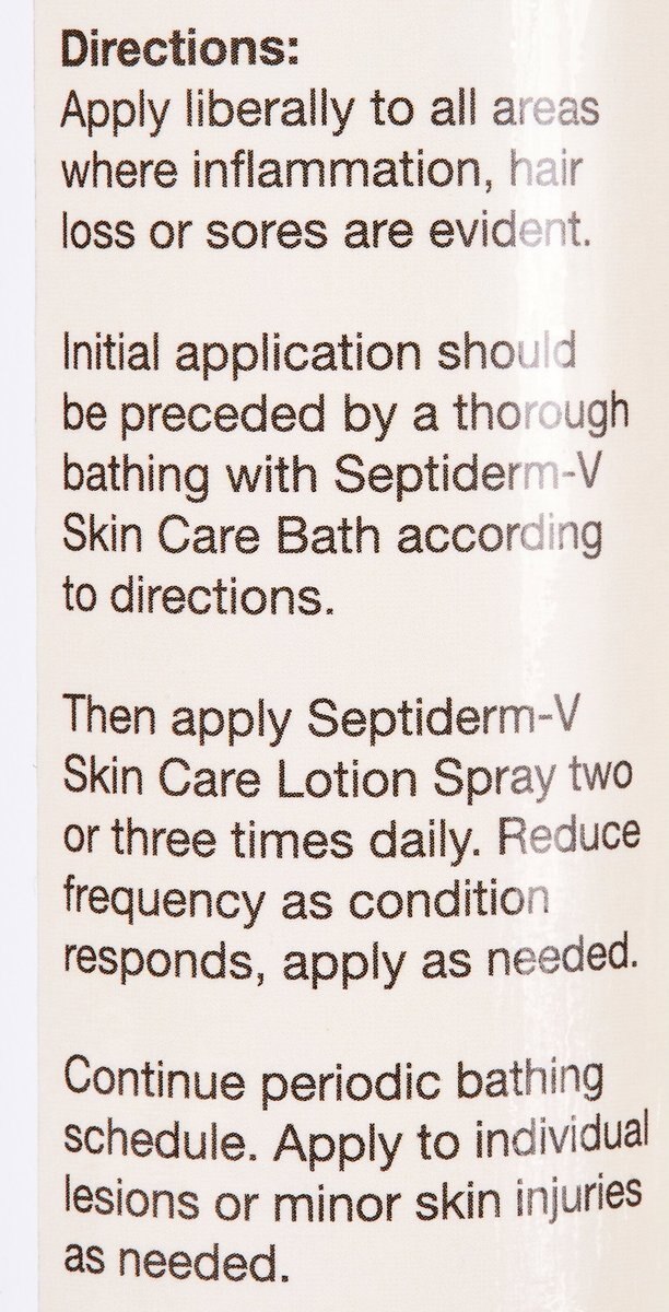 NaturVet Septiderm-V Skin Care Lotion Dog and Cat Spray