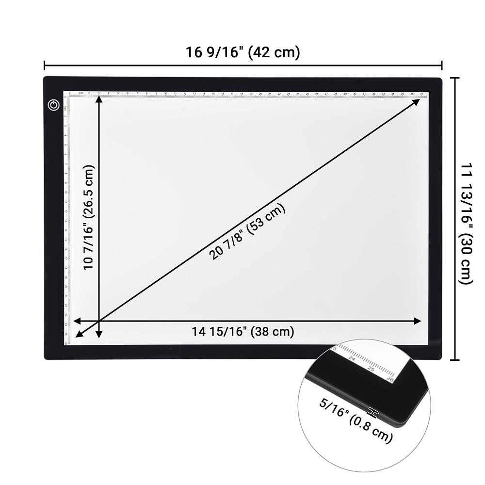 Yescom LED Tracing Stencil Board 19in A3 Adjustable Brightness