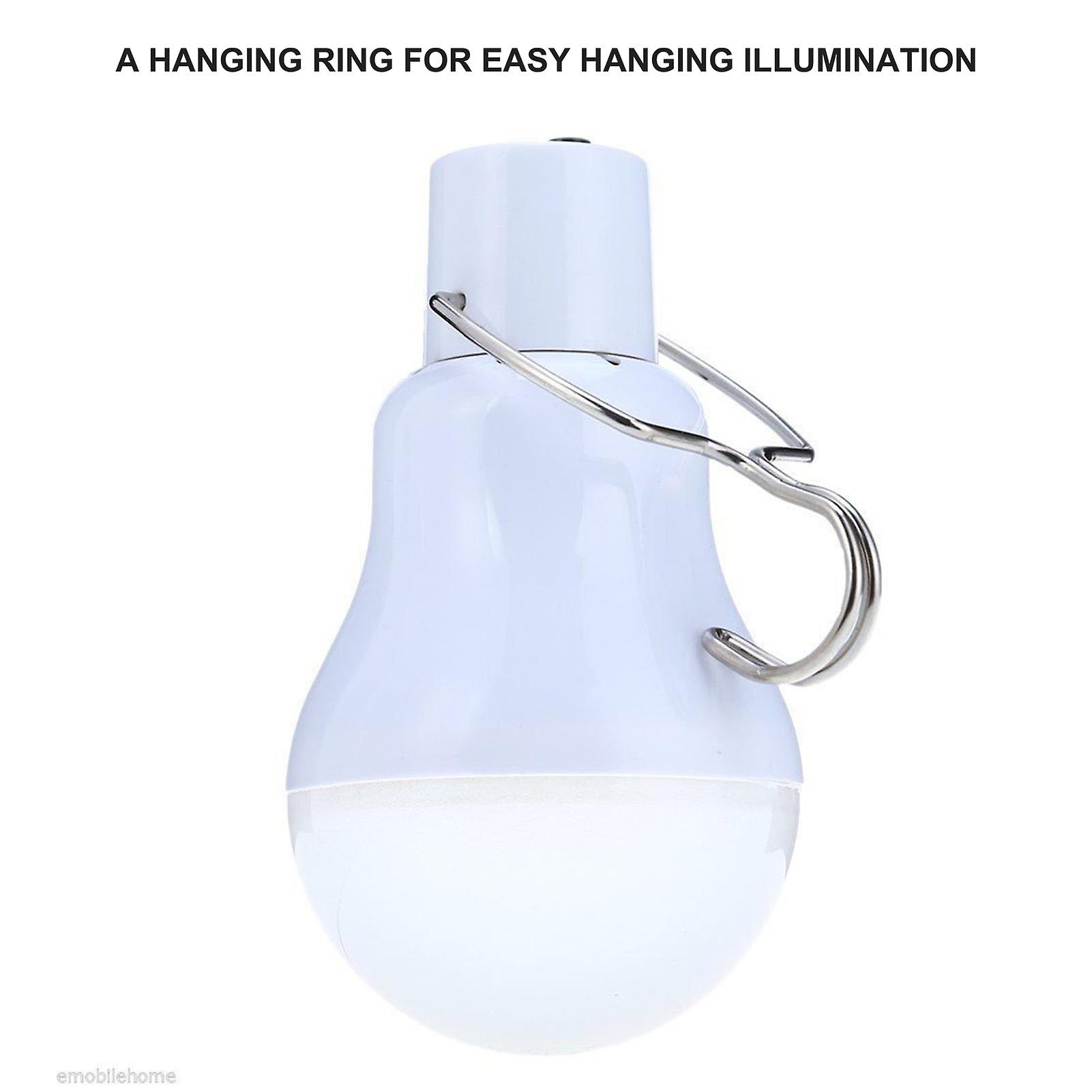 Solar-powered Led Bulb White Light Rechargeable Portable Outdoor Solar Lamp For Camping Fishing Night Emergency