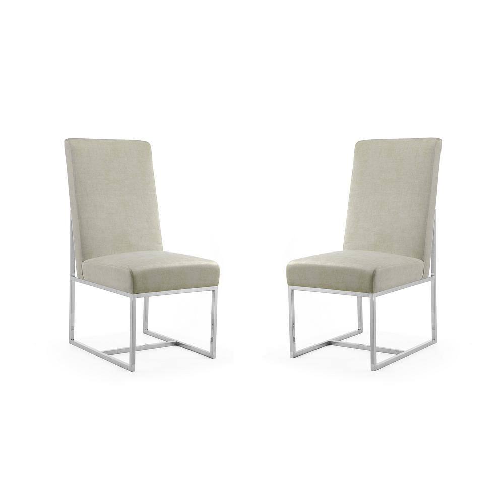 Manhattan Comfort Element Champagne Velvet Dining Chair (Set of 2) 2-DC030-OM