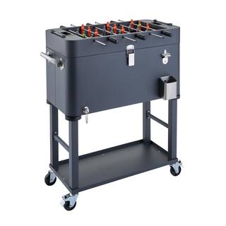 TRINITY 80 qt Detachable Tub Foosball Cooler w Cover Gray TXKPGR-0809