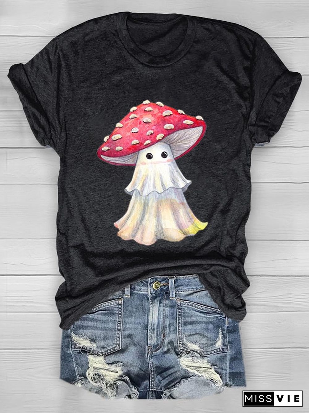 Ghost Mushroom Print T-Shirt