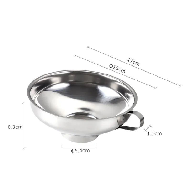 Large Wide Mouth Stainless Steel Canning Jar Coffee Bean Funnel with Handle for Kitchen Use Camping Outdoor Accessories