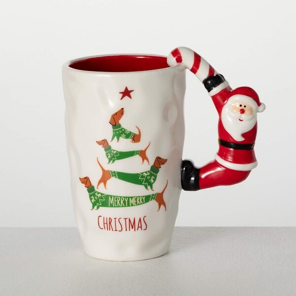 6.25H Sullivans Christmas Santa Handled Christmas Mug，Multicolor