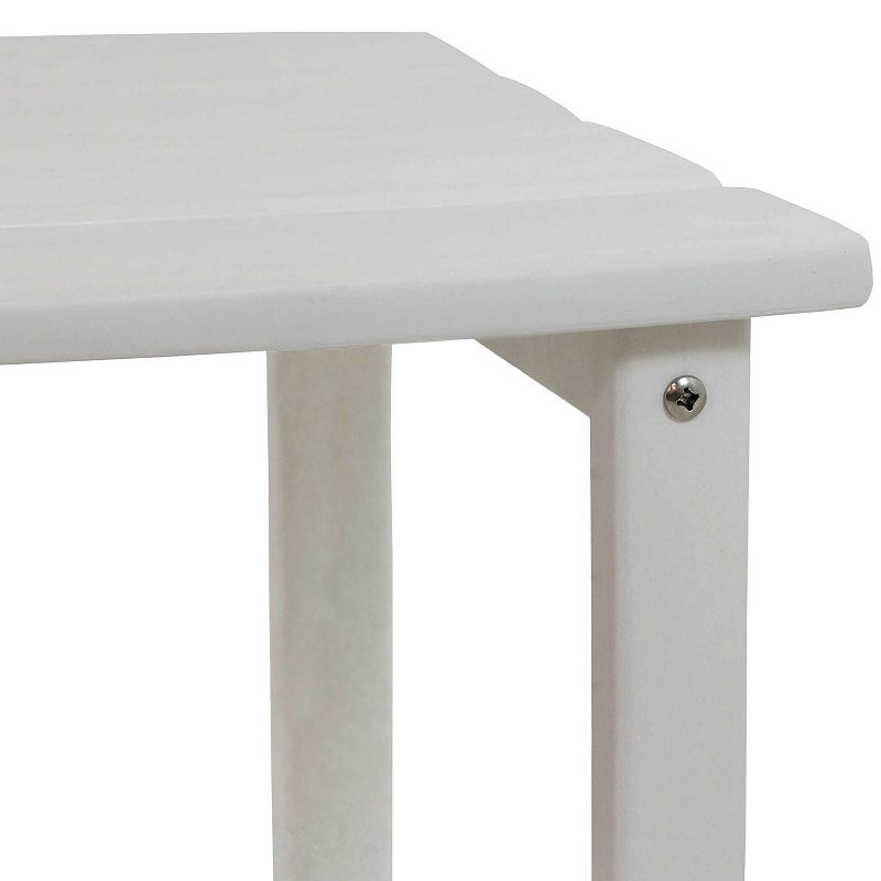 Sunnydaze 14.75 in Adirondack All-Weather HDPE Patio Side Table - White