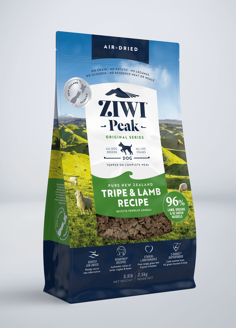 ZiwiPeak Grain Free Air-Dried New Zealand Tripe and Lamb Dry Dog Food