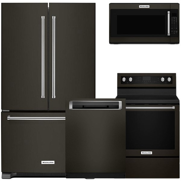 KitchenAid Black Stainless Steel Four Piece Kitchen Suite