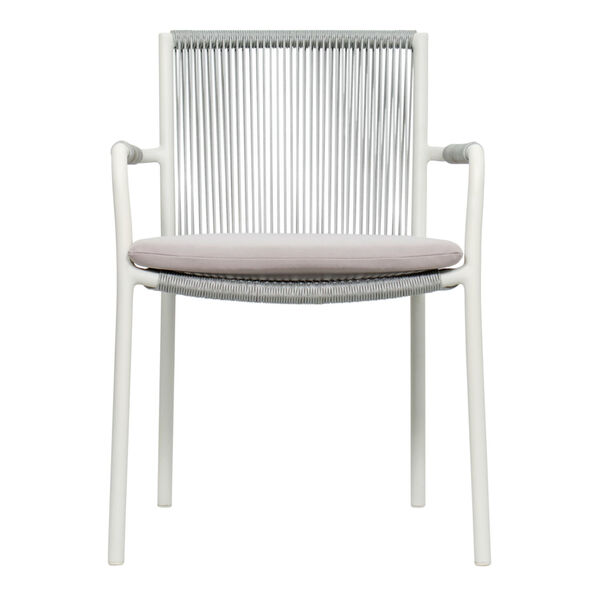 Archipelago Stockholm Dining Arm Chair in Coconut White and Cardamom Taupe ， Set of Two