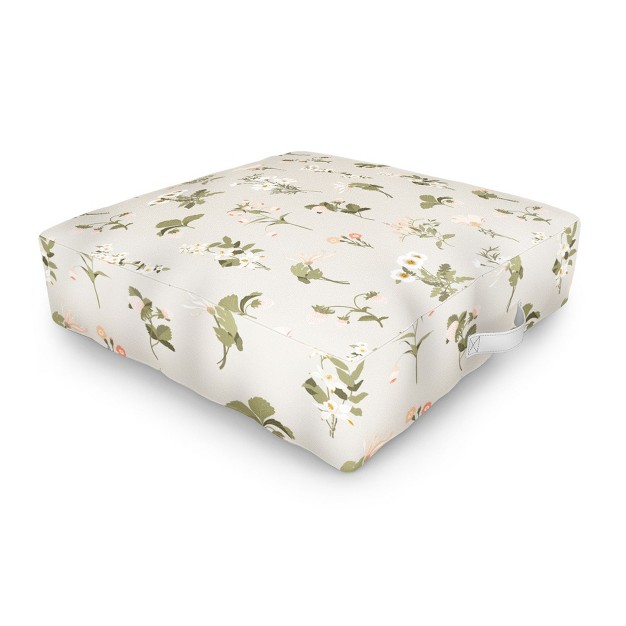 Iveta Abolina Pineberries Botanicals Tan Outdoor Floor Cushion Deny Designs