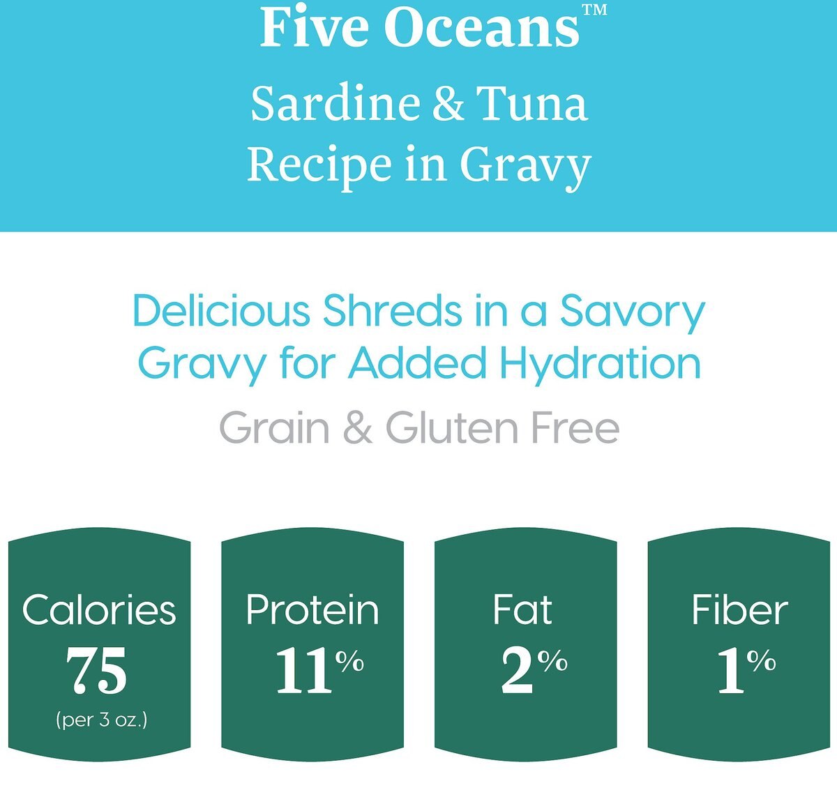 Solid Gold Five Oceans Sardines and Tuna Recipe in Gravy Grain-Free Canned Cat Food