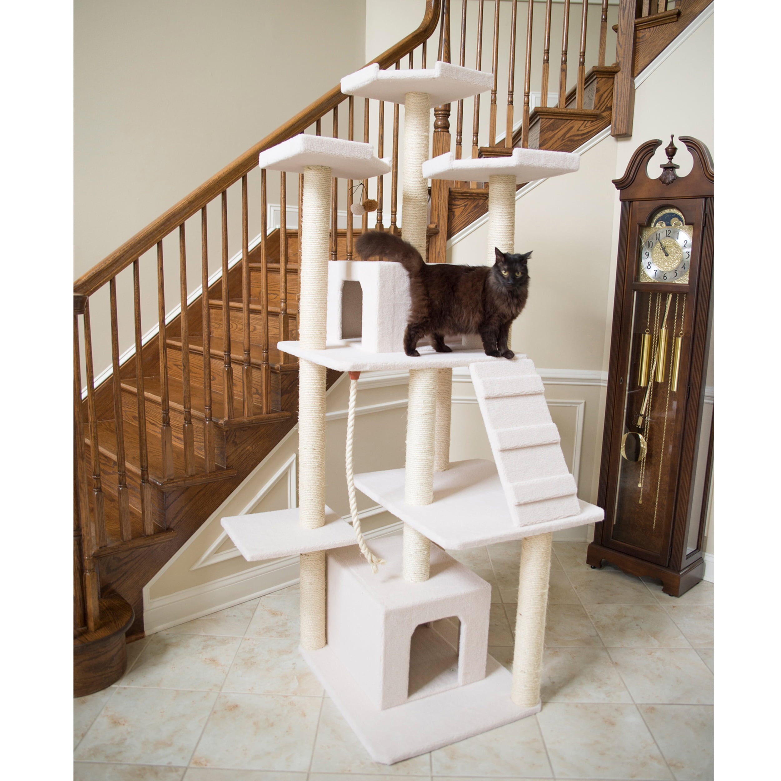 Armarkat Classic real wood Cat Tree Model B8201， 82 inch Ivory