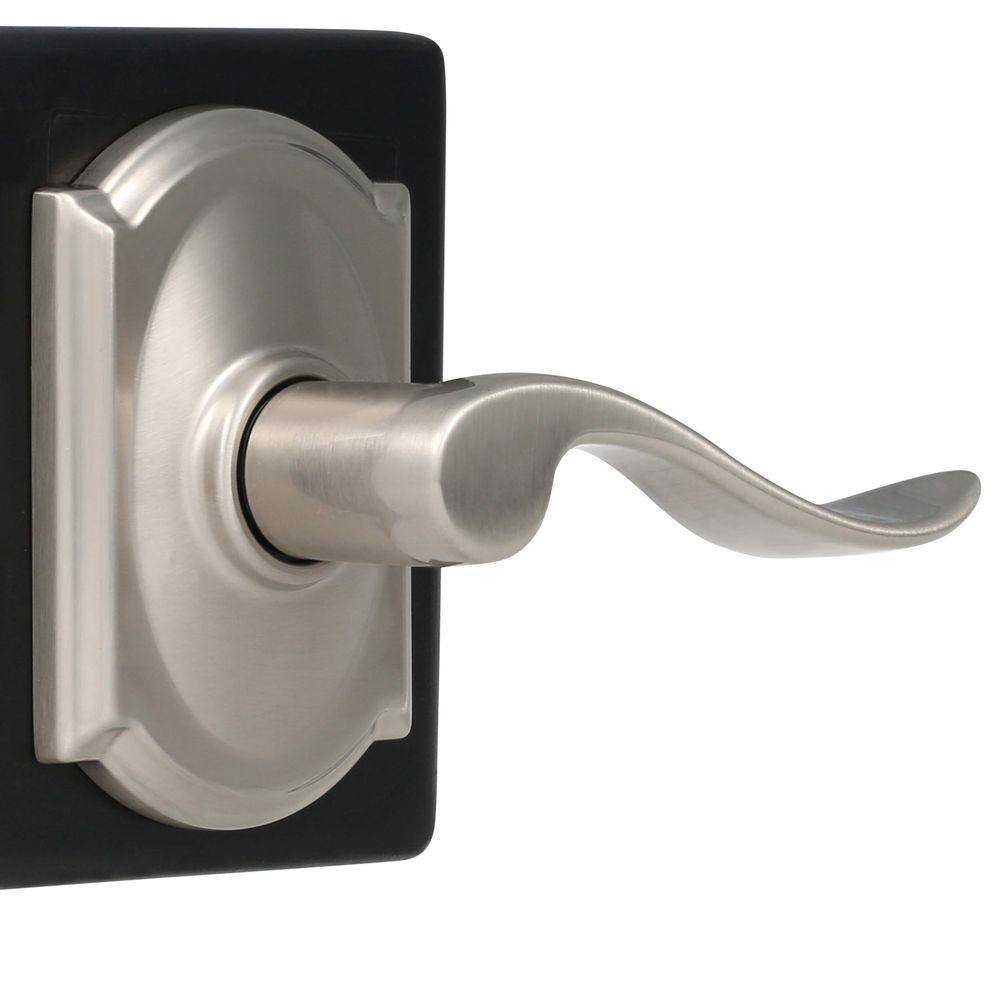 Schlage Accent Satin Nickel Passage HallCloset Door Handle with Camelot Trim F10 ACC 619 CAM