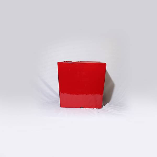 13 inch (33 cm) SQR-6 Square Fiberglass Planter (Red)