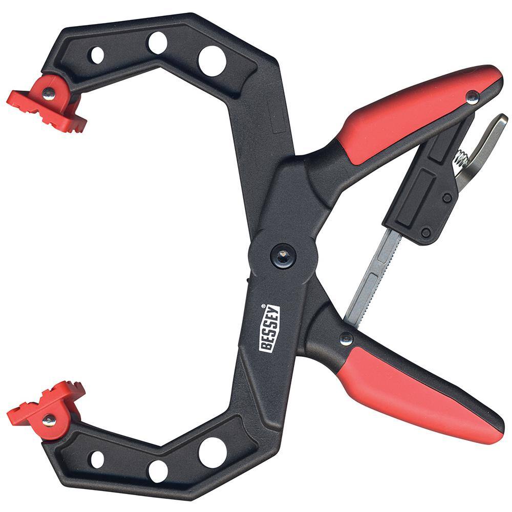 BESSEY 4 in. Capacity Square Jawed Ratcheting Hand Clamp with 3 in. Throat Depth XCRG4