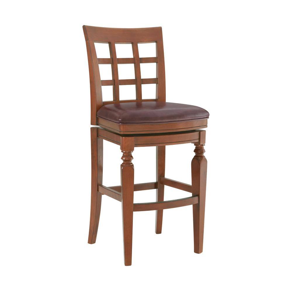 Alaterre Furniture Napa Mahogany Bar Height Stool with Back (2-Pack) ANNA02PDCR2