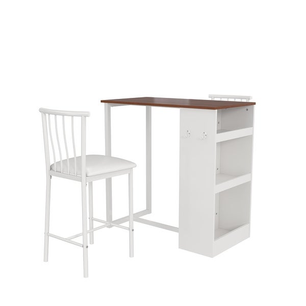 3-Piece Counter Height Dining Set with Storage