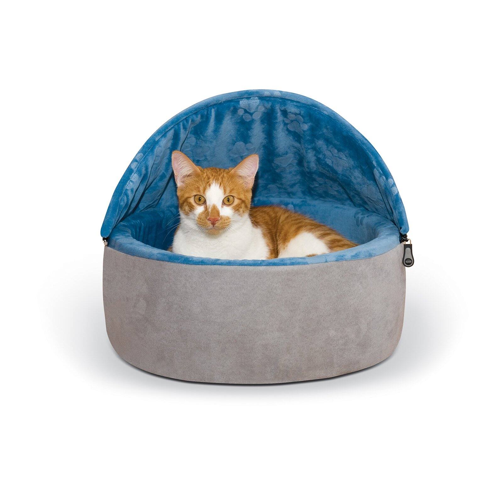 KandH Hooded Pet Cat Bed， Brown