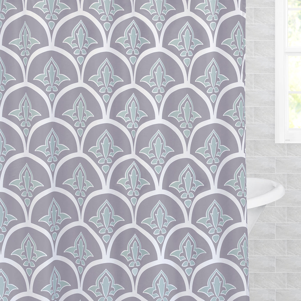 Grey Clementina Shower Curtain