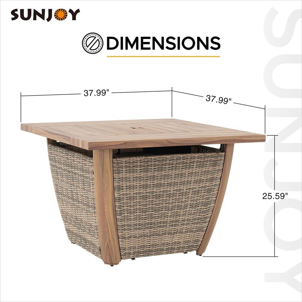 Sunjoy AmberCove Belson 37.99 in. W Outdoor Steel Propane Firepit Table A302006410