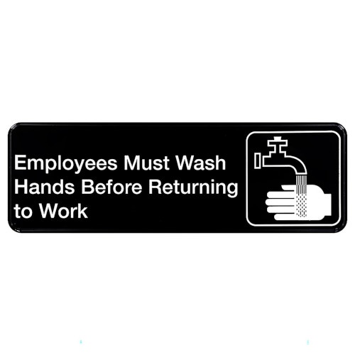 Tablecraft 394530 Must Wash Hands Contemporary Symbol Sign