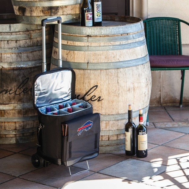 Nfl Buffalo Bills Cellar Six Bottle Wine Carrier And Cooler Tote With Trolley