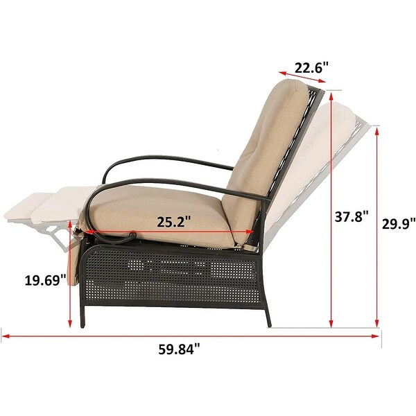 Adjustable Patio Recliner Chair with Cushion