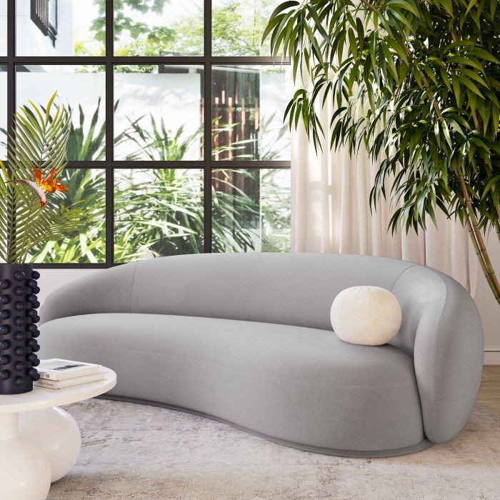 Kendall Velvet Sofa  Modern Glam Curved Sofa  Cute Chic Lux Couch 89.7 quot  Modern   Sofas   by Modern Selections  Houzz