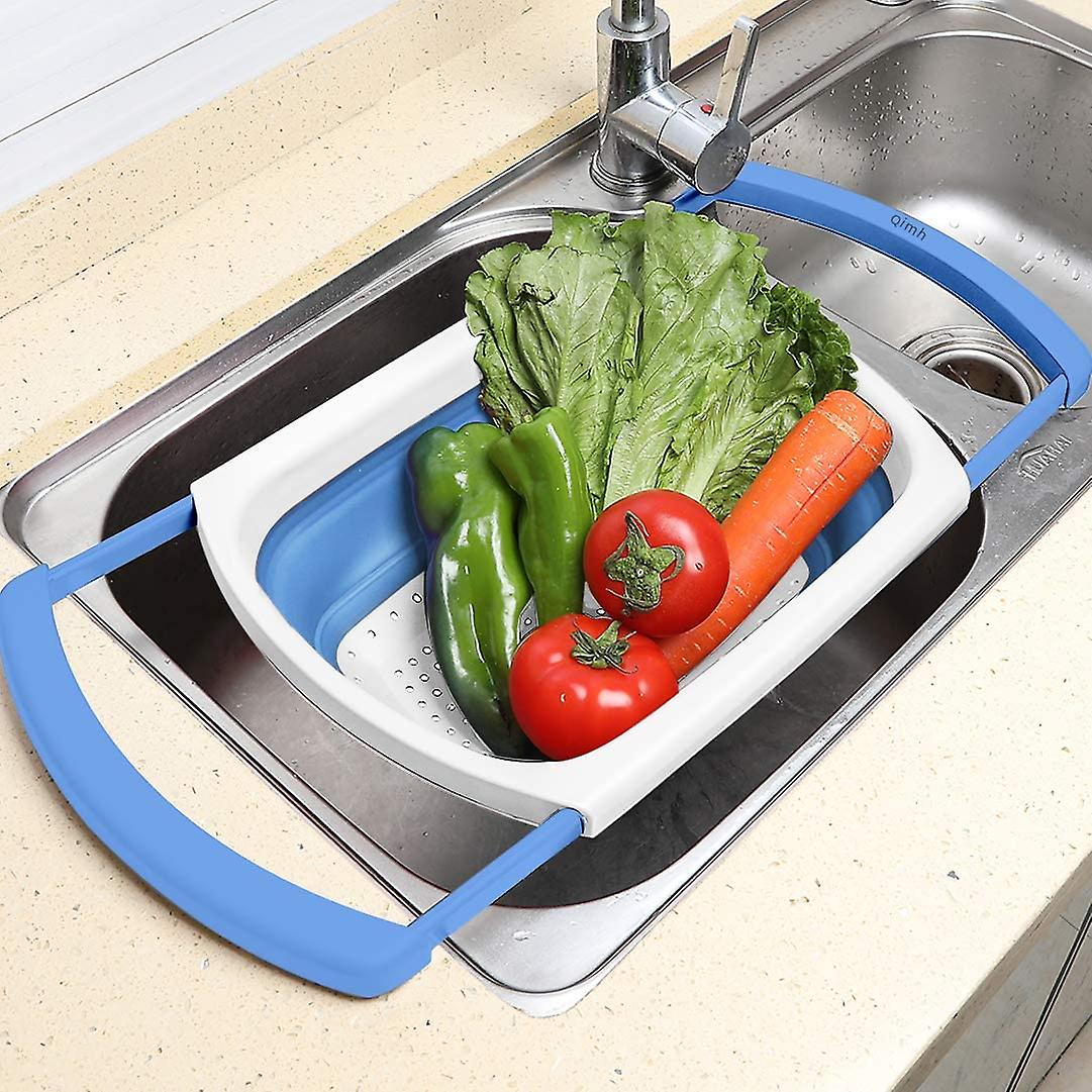 Colander Collapsible Folding Strainer Over The Sink Veggies Fruit Extendable Us