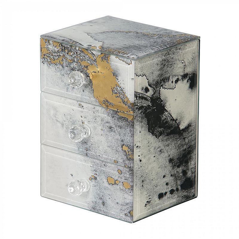 Mele and Co. Maura Marbled Gray Glass Jewelry Box