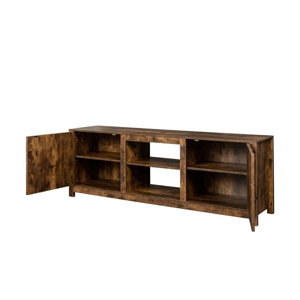 Farmhouse TV Stand， Wood Entertainment Center Media Console with Storage - 73 inches