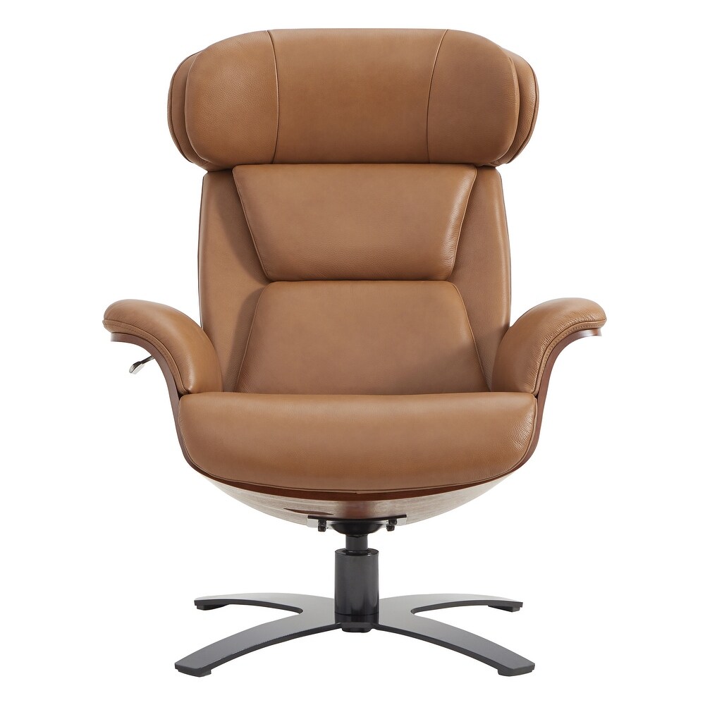 Leon Swivel Recliner Chair with Ottoman Set and Adjustable Headrest